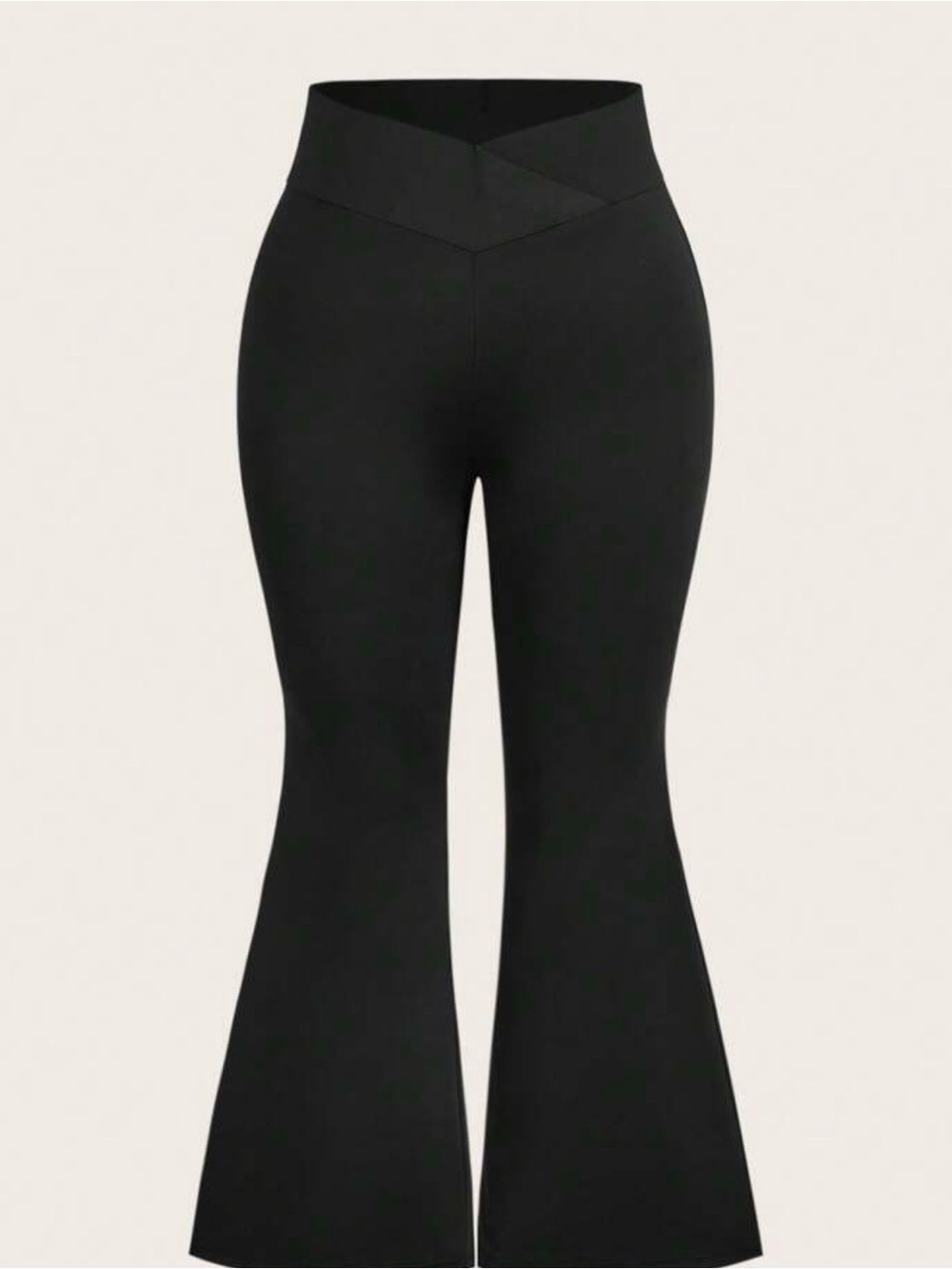 SHEIN Black High-Waist Flared Ponte Pants